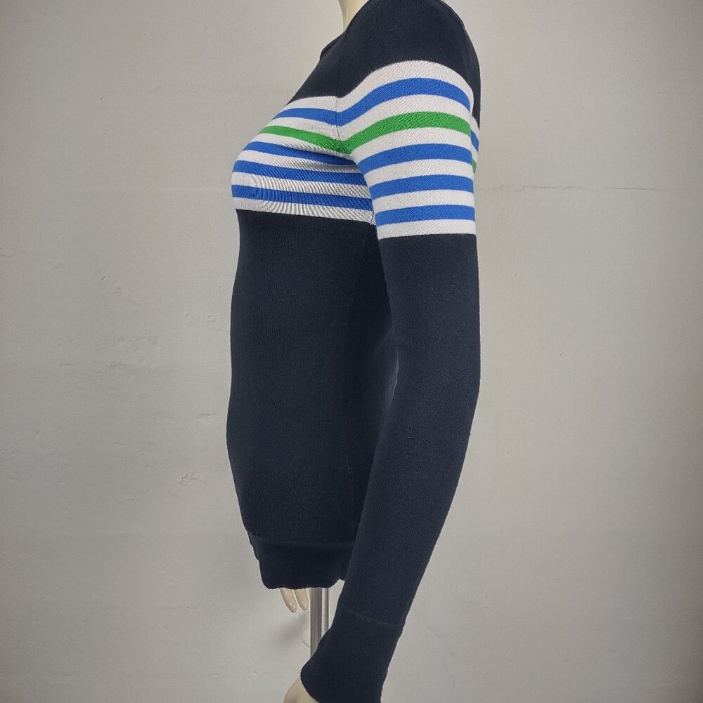 Lilly Pulitzer dark blue white striped cotton blend knit top thin sweater XS - Picture 6 of 8